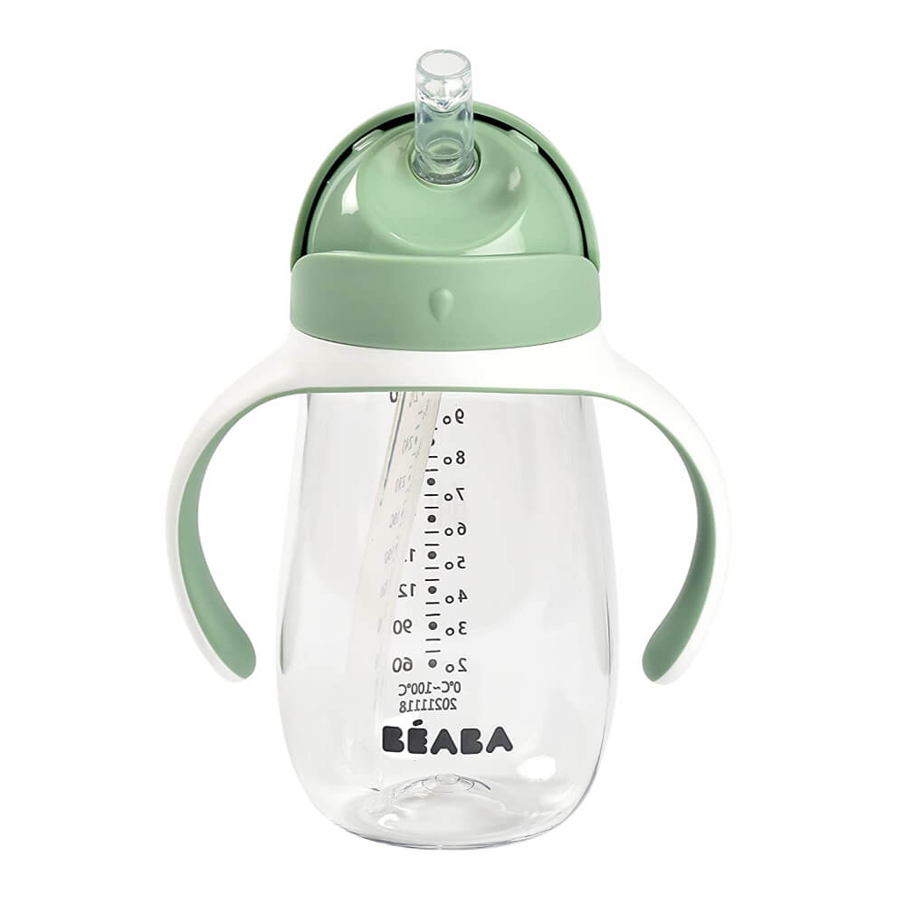 BÉABA 300ml Leakproof Straw Cup with Removable Handles – Sage Green