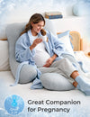 Momcozy U Shaped Cooling Fabric Maternity Body Pillow Full Body – Grey