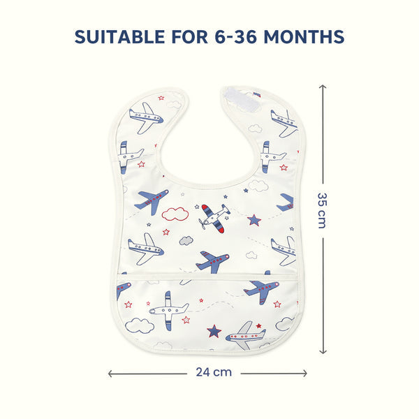 HopopEasy-Clean Waterproof Baby Apron Bib with Crumb Catcher Asorted