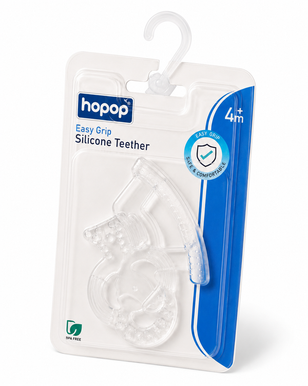 Hopop Easy Grip Silicone Teether for Teething Gums One Size – Assorted