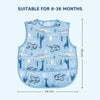 HopopEasy-Clean Waterproof Baby Bib with Food Catcher Pocket Asorted