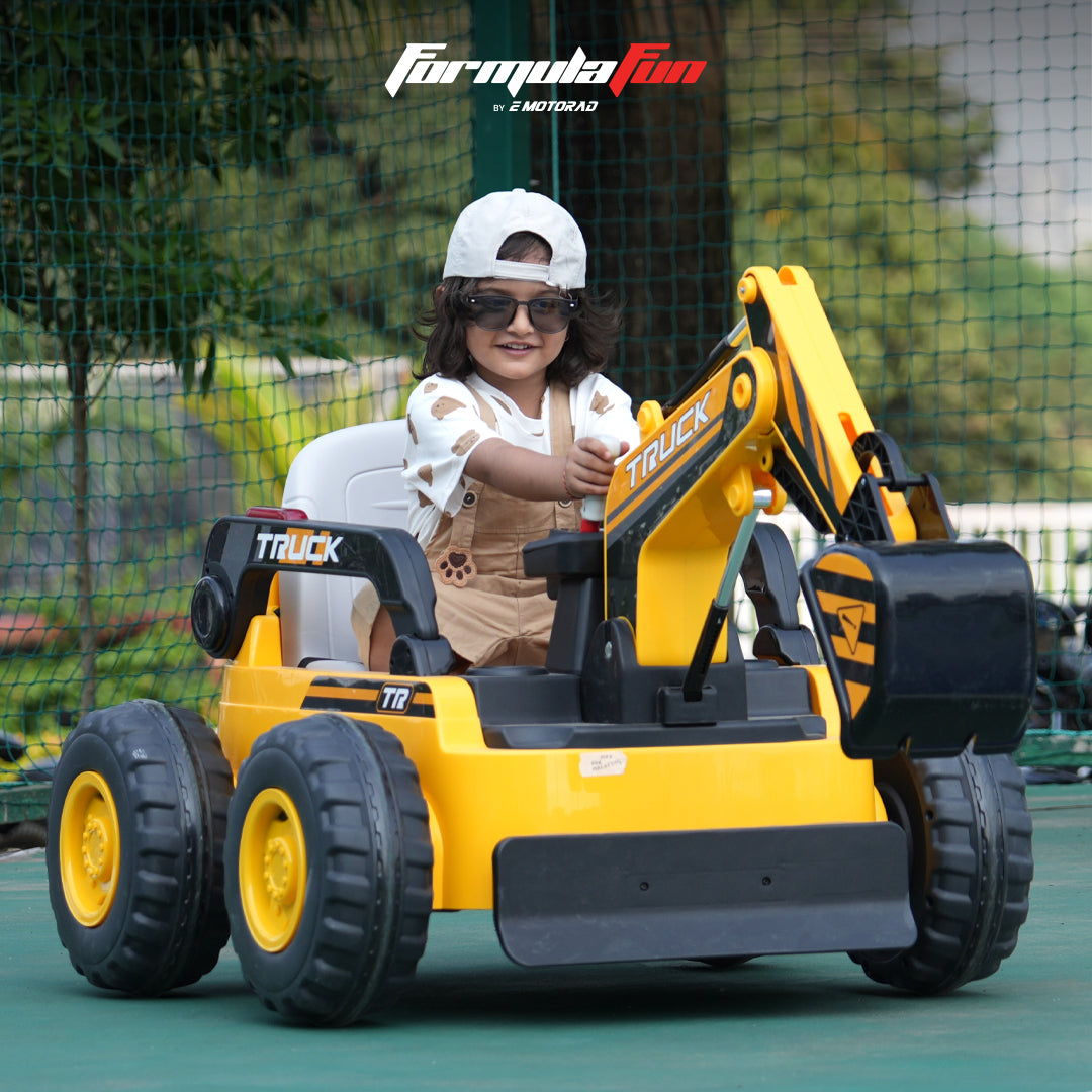 Formula Fun by EMotorad Mini Excavator Ride-On 3Y+ – Yellow