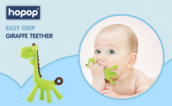 Hopop Giraffe Silicone Teether- Assorted - Assorted Colour
