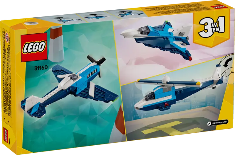 LEGO Creator 3in1 Aircraft Race Plane 178 Pieces Multicolour