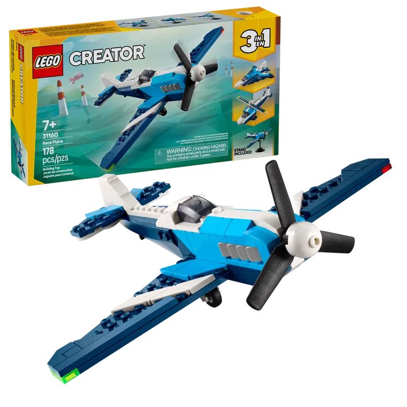 LEGO Creator 3in1 Aircraft Race Plane 178 Pieces Multicolour