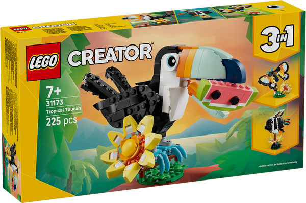 Lego Creator 3in1 Wild Animals: Tropical Toucan Figure 31173 Building Kit (225 Pieces)