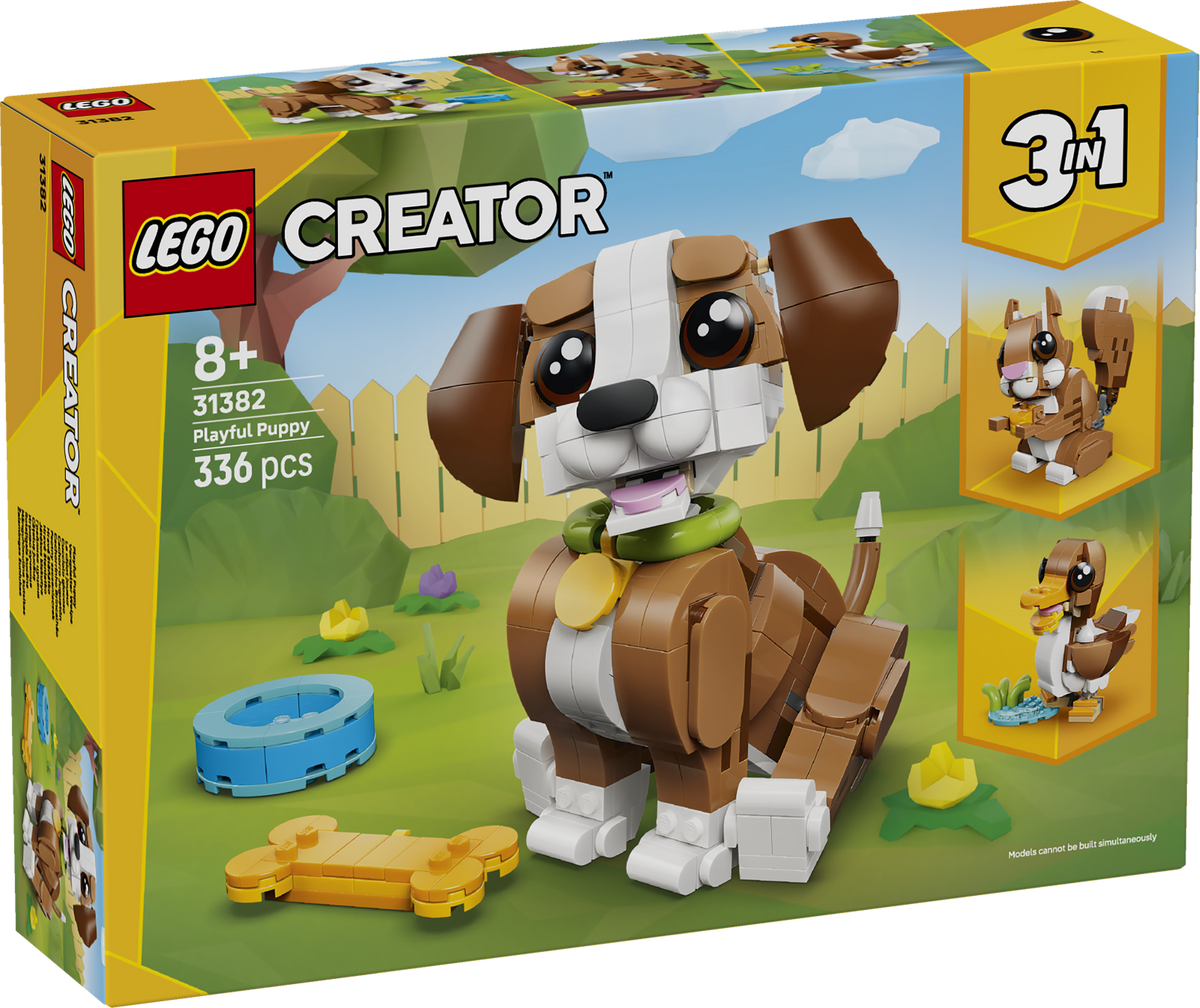 LEGO Creator 3-in-1 Cute Animals Playful Puppy Dog 336 Pieces Multicolour