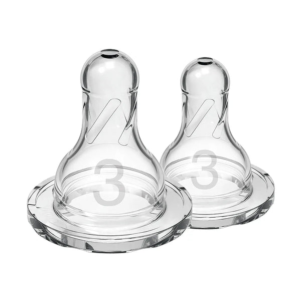 Dr. Brown’s Natural Flow Narrow Level 3 Nipple 2-Pack 6m+ Clear