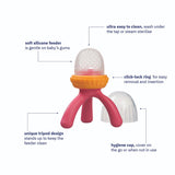 B Box Silicone Fresh Food Feeder - Strawberry Shake Pink Orange