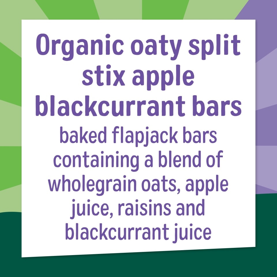 Organix Kids Apple & Blackcurrant Oaty Split Stix Bars – 3+ Years, 5 x 23g