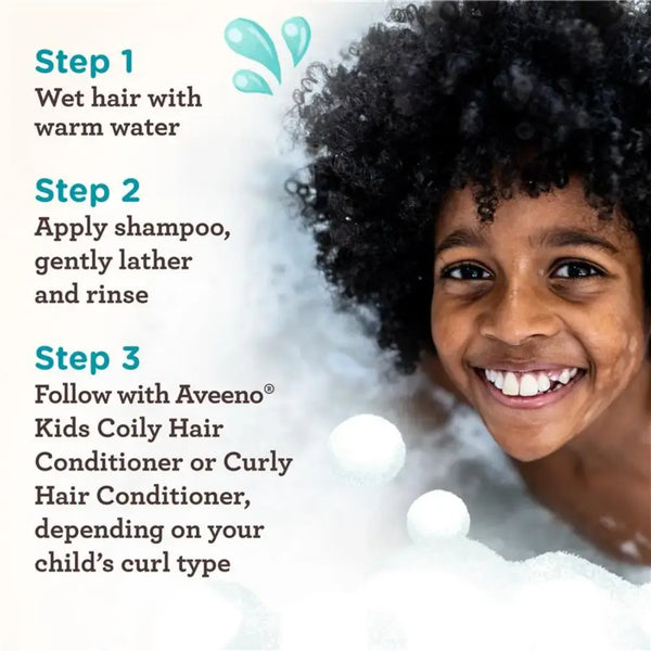 Aveeno Kids Curly Hair Shampoo With Oat Extract & Shea Butter - 354Ml