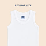 Hopop Baby Round Neck Sleeveless Cotton Vest 0–3M to 6–7Y – White