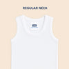 Hopop Round Neck Sleeveless Cotton Vest - White