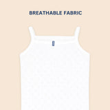 Hopop Girls’ Sleeveless Cotton Camisole Vest - 1-2 Years to 9-10 Years - White