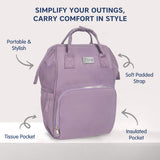Hopop Portable & Stylish Baby Diaper Bag - PLUM