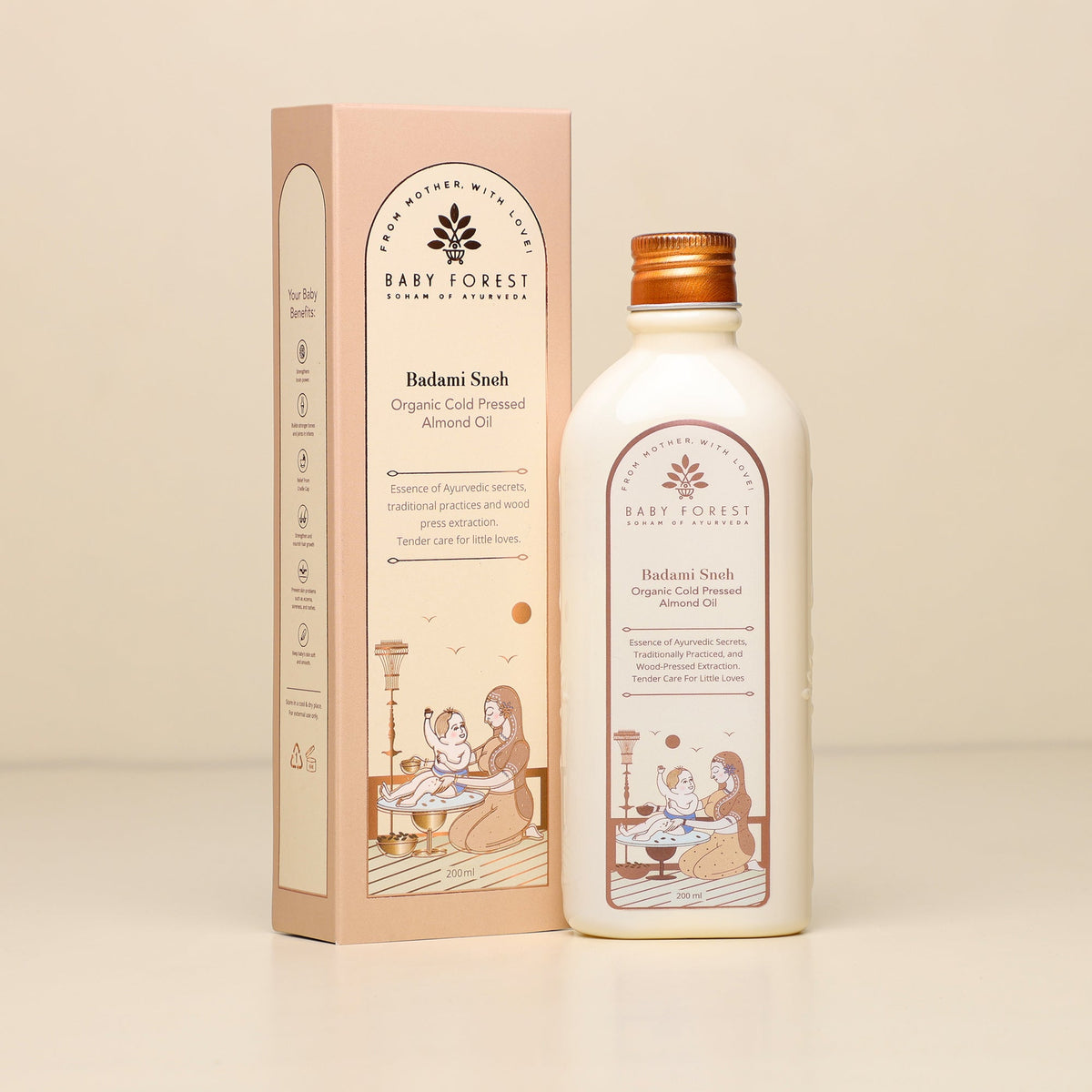 Baby Forest Badami Sneh Organic Cold-Pressed Almond Oil – 200 ml