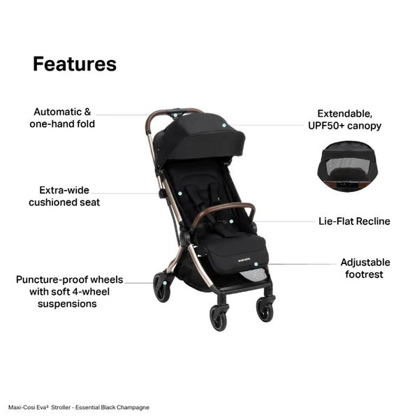 Maxi Cosi Eva 3 - Essential Black