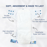Hopop Washable & Reusable Adjustable Baby Diaper One Size – Assorted Print