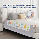 Hopop Baby Bed Rail Guard Secure Sleep Foldable Universal Fit – Grey