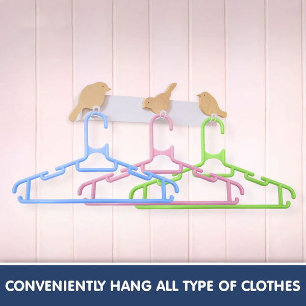 Hopop Multicolored Plastic Clothes Hangers for Baby & Kids
