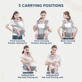 Hopop Elegant 5-in-1 Hip Seat Baby Carrier 4-36 Months Black