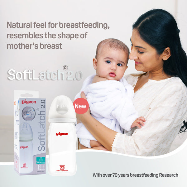 Pigeon Softlatch 2.0 Nursing bottle 240ml - White