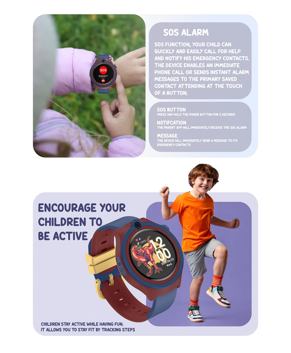 Spiky Cacus 4g Video & Voice Calling Smartwatch with GPS - Blue