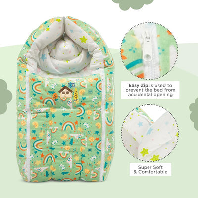 Mee Mee 3-in-1 Baby Carry Nest Sleeping Bag & Mattress 0–6M – Green