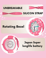 Spiky Stylish Analog Watch for Kids Boys and Girls EVA43C - Pink