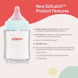 Pigeon Glass Nursing Bottle with Softlatch Nipple 160ml