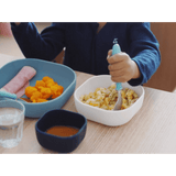 BEABA Silicone Stackable Bowls Set of 3 – Night Blue, Cotton & Baltic Blue