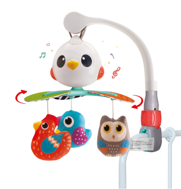 Hola Musical Cot Mobile Birds with Music & Night Light 0M+ Multicolor