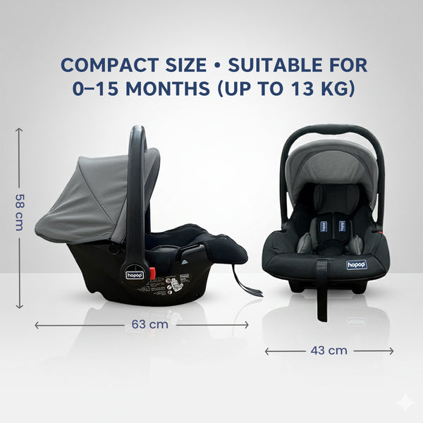 Hopop 4-in-1 Multi-Purpose Comfy Infant Car Seat 0–15M Black