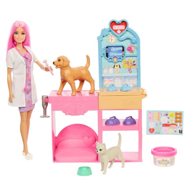 Barbie Fast Cast Veterinarian Clinic Doll & Playset Standard Size Multicolour