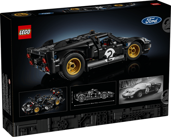 LEGO Technic 1966 Ford GT40 MKII Race Car 793 Pieces 18+ – Black & Silver