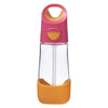 B Box Tritan Straw Drink Bottle 450Ml - Strawberry Shake Pink Orange