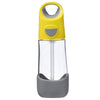 B Box Tritan Straw Drink Bottle 450Ml - Lemon Sherbet Yellow Grey