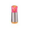 B Box Insulated Straw Sipper Drink Water Bottle 350Ml - Strawberry Shake Pink Orange