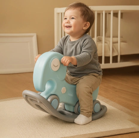 Playgro Tusker Rock-N-Ride Convertible Rocker & Ride-On 28.75 Inch – Multicolor