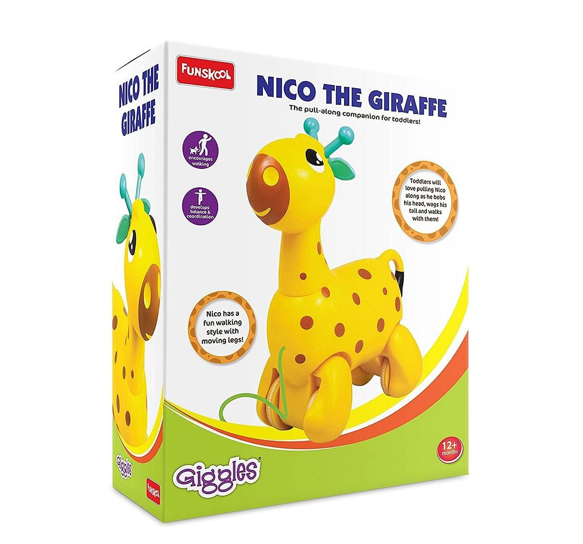 Giggles Nico The Giraffe Pull Along Toy 18M+ – Yellow