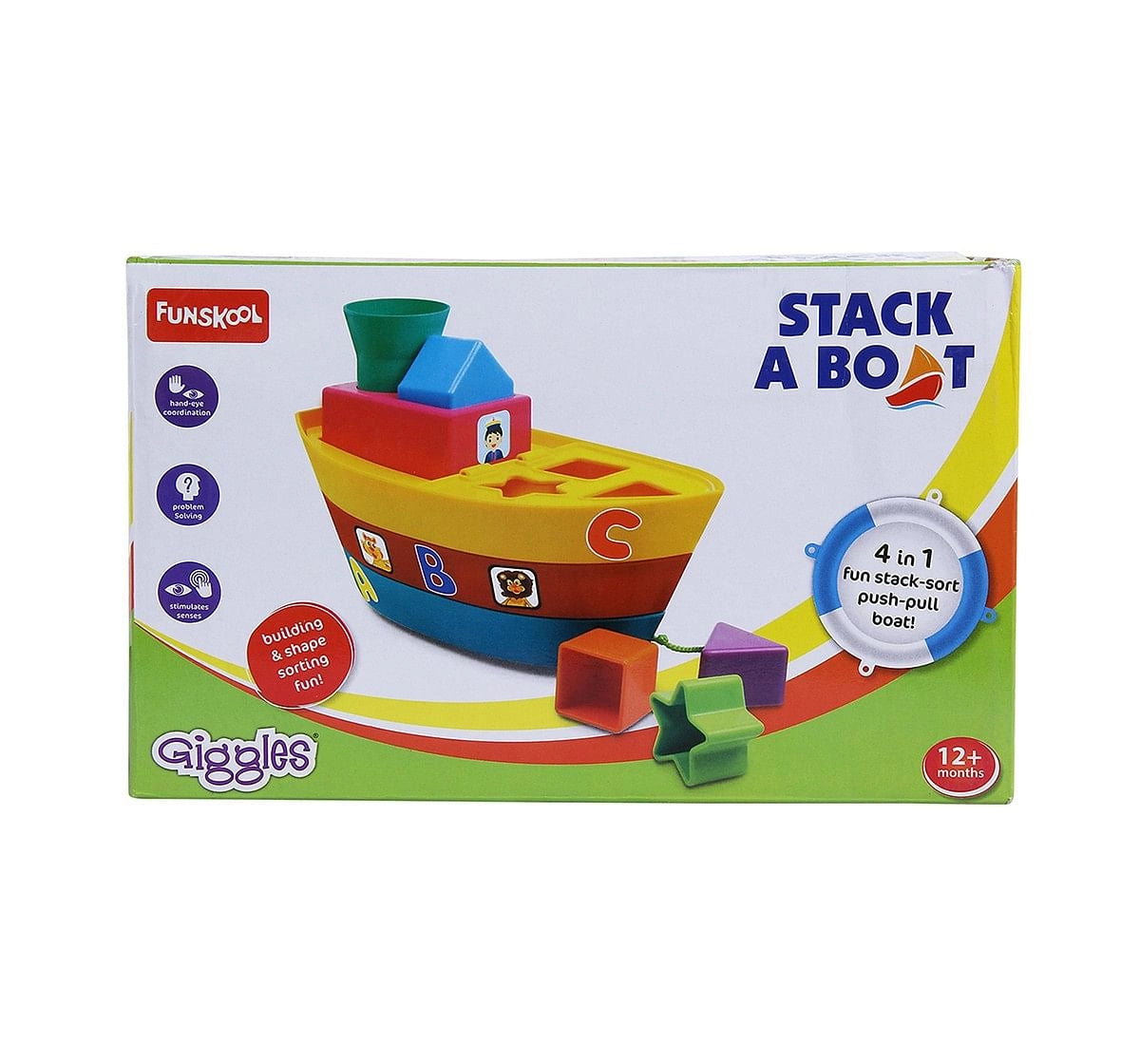 Giggles Stack A Boat Stacking & Shape Sorting Toy 12M+ – Multicolor