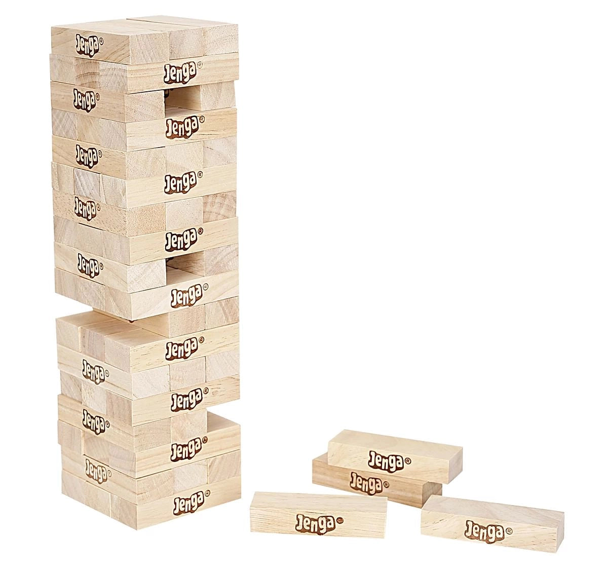 Hasbro Gaming Classic Jenga 54-Block Stacking Game 6Y+ – Natural Wood