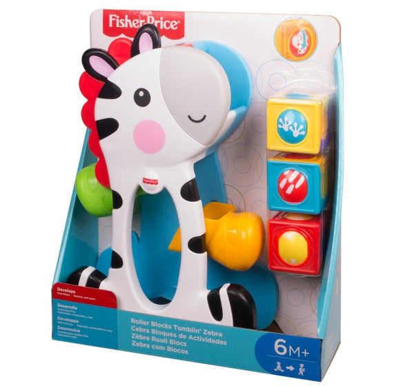 Fisher-Price Roller Blocks Tumblin' Zebra, Infant-Preschool Total, 6M+, Multicolour