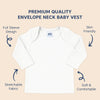 Hopop Envelope Neck Full Sleeve Cotton Vest - White