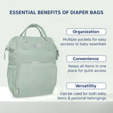 Hopop Portable & Stylish Travel Friendly Spacious Baby Diaper Bag One Size – Green