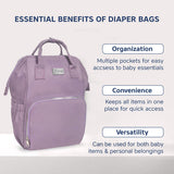 Hopop Portable & Stylish Baby Diaper Bag - PLUM