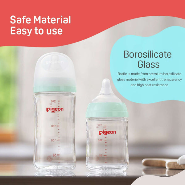 Pigeon Glass Nursing Bottle with Softlatch Nipple 160ml