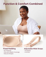 Momcozy Hands-Free Pumping Bra 4-in-1 with Fixed Padding Large – Oyster Pink