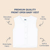 Hopop Front Open Sleeveless Cotton Vest - White