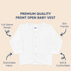 Hopop Front Open Full Sleeves Cotton Vest - White